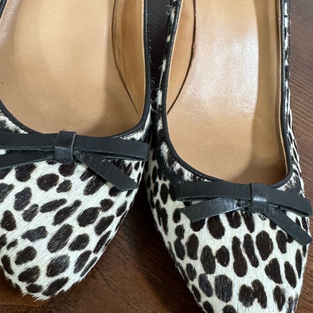 Ann Taylor leopard print Calf Hair, Calf Leather 3” heeled almond toe pumps 7.5 - Picture 3 of 14